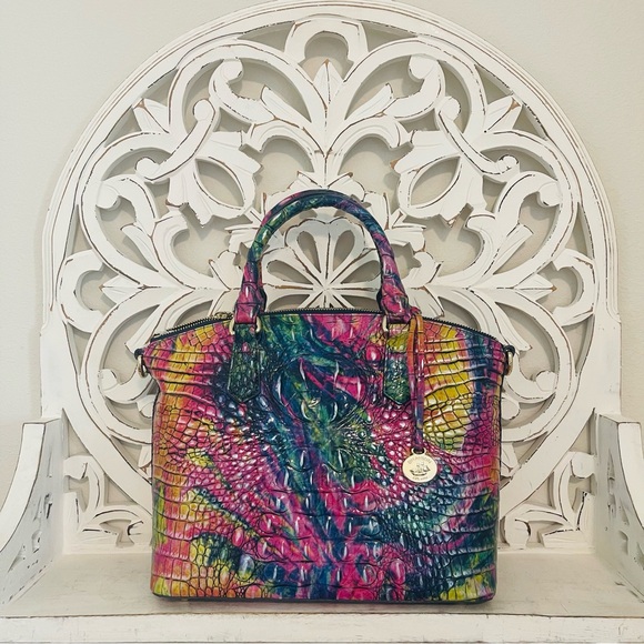 Brahmin Duxbury Satchel Desire Melbourne Leather Bold Colorful - Picture 8 of 9